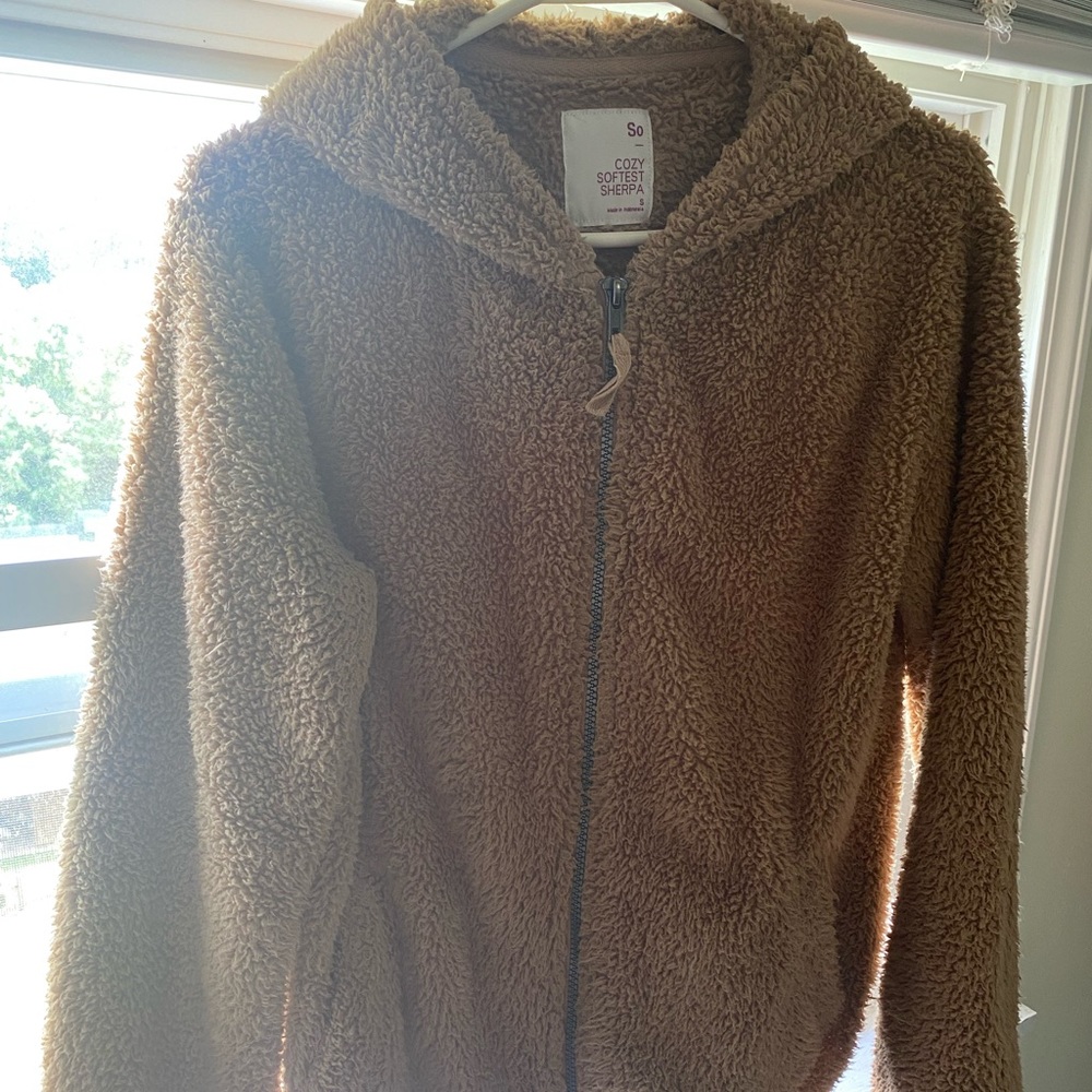 Fuzzy zip up hoodie